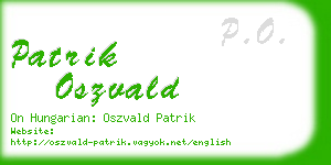 patrik oszvald business card